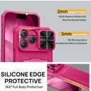 SSLOTSCASE for iPhone 17 Pro Max Case with 2X Screen Protector, [9H Hardness] Military Grade Shatterproof, Card Holder & Kickstand & Slide Lens Cover, Heavy Duty Phone Case for iPhone 17 Pro Max, Pink