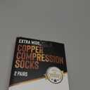 Doctor's Select Copper Plus Size Compression Socks Wide Calf - 2 Pairs | 20-30mmHg Extra Wide Calf Compression Socks Women | Swelling & Circulation Support | Black, 2X-Large