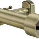 Heavy Duty Curtain Rods, 1 1/8 Inch Diameter Single Curtain Rod 144-240Inch(12-20ft) Extendable Length for Large Windows with End Caps Adjustable Modern Brackets-Antique Bronze