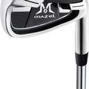MAZEL Golf Individual Iron 7 Golf Iron with Steel Shafts for Right Handed Golfers (Stainless Steel, Black Silver, 7 Iron, Stiff, Right)
