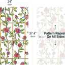 UNI Window Film Static Clings Non Adhesive 3D Stained Glass Window Decals UV Protection (Red Rose, 37.4 x 24.4 Inch)