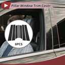 8 Pcs Door Pillar Window Trim for Ford Territory 2023-2024 Front Rear Left Right Anti Scratch Sticker Pillar Posts Door Outer Exterior Cover Black