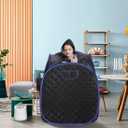 ZONEMEL Portable Steam Sauna, Full Body Home Sauna Spa, 1 Person or 2 Person Share Saunas, 2L Steam Generator with Remote Control (Black, L 33.5x W 32.3x H 41.7)