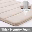ROSMARUS Memory Foam Shower Mat, 20' x 32', Thick Non Slip Bath Rugs with PVC Backing, Ultra Soft for Floor & Tub, Ltbrown