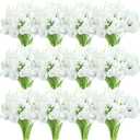 Crowye 100 Pcs Calla Lily Artificial Flowers Bulk 14 Inch Real to Touch Calla Lily Bridal Wedding Bouquet Faux Artificial Flower for DIY Wedding Bridal Centerpiece Party Decor (White)