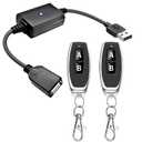 DC 5V USB Wireless Remote Control Switch 433MHz Wireless Remote Control Switch for Turning On/Off LED Lights, Small Motor Strip Light, Reading Light, Hair Dryer (2 Transmitters and 1 Receiver)