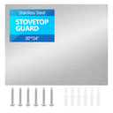 30" x 24" Thicken Heavy Range Hoods Stainless Steel Backsplash,Panel Splatter Guard for Stovetop,6 Pre Drilled Holes for Easy Installation,Keep the Walls Clean, Bright and Beautiful (30" x 24")