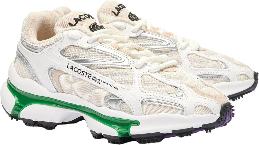 Lacoste Women's L003 2K24 Sneaker (8.5, White & Green)