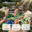 Arenarug 6x9 Monstera Tropical Outdoor Rug Waterproof Non-Slip Machine Washable Patio Rug, UV & Stain Resistant Outdoor Carpet for Patio Deck Balcony Backyard, Colorful