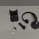 Angteela Bluetooth Headset with Noise Cancelling Microphone, Wireless Headset with Charging Base and USB Dongle, One-Key Mute for Home Office, Call Center and Trucker (Blue) | ENC noise-cancelling, 80h battery, 50h talk, 80d standby, Bluetooth 5.3, dual connection, 270 rotatable, comfort-fit.-Blue