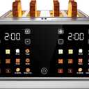 Digital Smart Toaster 4 Slice Dual Touchscreen with Independent Control | Wide Slot for Bagel Bread and More | 1800W 6 Browning Levels Defrost Reheat Single-Slice Function | Stainless Steel