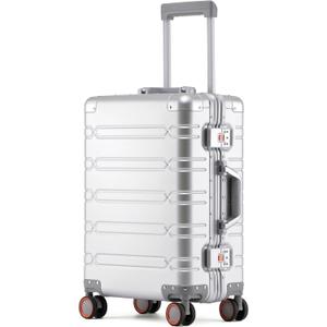 All Aluminum Carry On Luggage 22x14x9 Airline Approved Hard Shell Suitcases with Spinner Wheels Zipperless Luggage 20 inch Carry On Suitcase, Sliver (Silver) All Aluminum Carry On Luggage 22x14x9 Airline Approved Hard Shell Suitcases with Spinner Wheels Zipperless Luggage 20 inch Carry On Suitcase, Sliver (Silver)