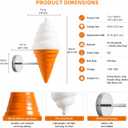 Ice Cream wall lamp Spiral Cone Decorative wall Light Fixture, DIY Lighting Fixtures for Kitchens, Dining Rooms and More（Orange）