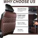 Anti-Kick Mats Seat Back Protector,Back Car Seat Protector Cover for Kids Feet with Storage Organizer,Protect Against Dirt and Scuffs,2 Pack (Brown)