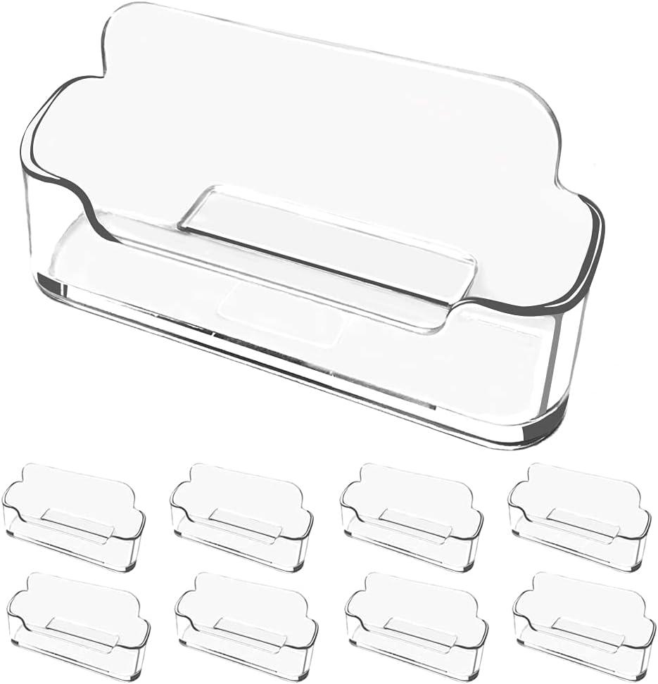 vrupin Business Card Holder for Desk - 8 Pack Acrylic Business Card Holder , Fits 30-50 Business Cards Display Business Card Stand Desktop Business Card Holders for Exhibition