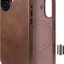 Handcrafted Premium Italian Leather Case for iPhone 17 - [Built-in Camera Control] - Compatible with Magsafe - Two-Tone Effect with Unique Patina Over Time - Cocoa Brown