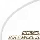 Geelin Arched Curtain Rod for Curved Windows, Extends from 24" to 48", White Fiberglass Curved Curtain Rod with Mounting Brackets for Hanging Sheers Room Divider Reading Corner