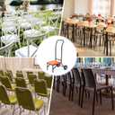 DaisyInner Heavy Duty Stacking and Banquet Chair Dolly Hand Truck with Oversized Rubber Wheels and Orange Cushion for 8-10 Chairs Coated Iron Transport Cart for Events Party Hotels Church