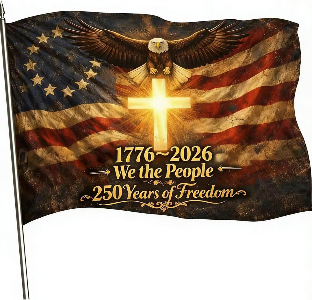 3 x 250th Anniversary USA Flag, 1776-2026 Patriotic Outdoor Banner, 3x5 Ft, Double Sided 3-Ply, 4th of July Yard Decor (We The People)
