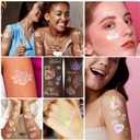 3 x Bachelorette Tattoos for Bride Tribe: 100 pcs Disco Iridescent Shiny Designs - Bachelorette Party Accessories for Bride Squad & Bridesmaids' Night Out