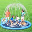 Splash Pad for Kids and Dog, YSJILIDE Non-Slip Large Sprinkler Splash Play Mat, 102" Sprinkler Pool for Outside Backyard Dog Pool, XXXL-102", Blue