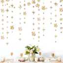 Champagne Gold Number 16 Circle Dot Twinkle Star Garland Streamer Bunting Banner Backdrop Decorations for Girls Happy 16th Birthday Sweet Sixteen 16th Anniversary Cheers to 16 Years Party Decor