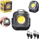 KunHe 2 Pack Mini 500 Lumens 1200 MAh Magnetic Led Work Light Rechargeable for Car Repairing Emergency Light Mens Gifts for Husband Dad Birthday Gifts for Men
