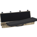 MEIJIA Portable Rolling Waterproof All Weather Hard Rifle Case,Gun case with Wheels,Customizable Fit Foam Included,Fit for Rifle,Guns,Shotguns, Airsoft Gun. Size: 53"x16.14"x6.12", Desert Tan