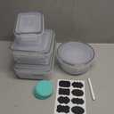 40 Piece Food Storage Containers with Lids(20 Containers & 20 Lids), BPA-Free Plastic Food Containers for Kitchen Storage and Organization, Leak Proof Meal Prep Container, Includes Labels & Pen