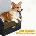 PETICON Waterproof Dog Car Seat for Small Medium Dogs, 6in Memory Foam Pet Booster Seat for Dogs up to 26 lbs with Pockets, Detachable Washable Pet Carseat with Y-Shape Safety Belt