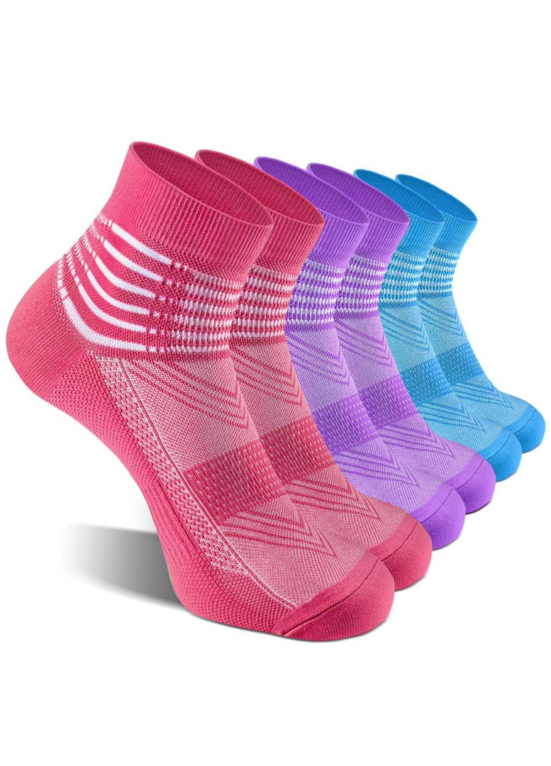 IRAMY Compression Ankle Support Socks Coolmax Wicking Cushioned Athletic Plantar Fasciitis Relief Men Women 2 Pack (12 pairs) M