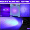 Tegeme 4 Invisible Ink Pen Set 2 Invisible Marker 2 Blacklight Flashlights with UV Black Light Markers Disappearing Ink Pen for Secret Notes Holiday Gifts Favors(21 LED)