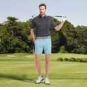 M MAELREG Golf Shirts for Men Short Sleeve Heather Jacquard Textured Stretch Moisture Wicking Performance Men's Polo Shirts (L)