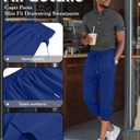 August Alley 4 Pack Men's Capri Joggers, 4-Color, Large (Gray)