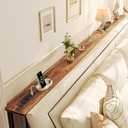 SUPERJARE 102 Inch Sofa Table with 2 Power Outlets and USB-C Ports, 5.9 Inch Narrow Console Table with Storage, Extra-Long, for Entryway Hallway Couch Behind Sofa, Small Spaces, Rustic Brown, 5.9"D x 102.3"W x 29.7"H
