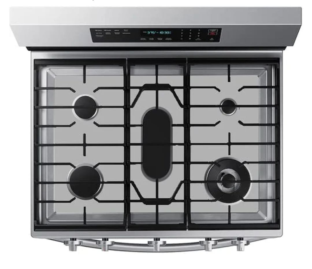 FireFly Home Stove Top Protector for Samsung Gas Range Stove Top, Custom Fit Ultra Thin Reusable Burner Splatter Spill Guard Protective Cover Liner in Silver  NX60A6711SS/AA