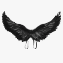 Angel Wings Cosplay Halloween Costume With Adjustable Straps - Black White Feather Wing (Black, One Size)