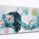 Ardemy Abstract Wall Art Canvas Modern Textured Teal Paintings Wall Art for Living Room Pictures Bedroom Wall Decor Artwork Home Office Kitchen Bathroom, 40"x20"