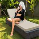 Comcaver Chaise Lounge Cushion Outdoor, Waterproof and Stain-Resistant Lounge Deck Reclining Chair Cushions for Patio Furniture Lawn Pool Resort Hotel, 72x21x3 Inch, Set of 4, Cream