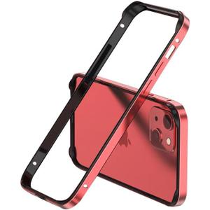 Bumper Protection Designed for iPhone 13 Pro Case,Alloy Aluminum Metal Frame & Soft Inner Bumper,Minimalist Raised Edge Shock Absorption,Inlays Easy Fit Shockproof Cover,Red