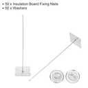 PATIKIL 150mm Perforated Insulation Pins with Round Washer,50 Sets 2in Insulating Nails Wall Plug for Fixing Foam Boards to Wall or Ceiling