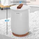 SereneLife Bucket Towel Warmers, White Large Towel Warmer for Spa and Bathroom, Luxury Towel Heater Gifts for Him & Her, Auto Shut-Off, Fits 2 large, Blankets, Bathrobes, PJ's, 13.25" x 13.25" x 18.5"
