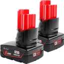 waitley 2 Pack 12V 6A Replacement Battery Compatible with Milwaukee Power Tools (Not Made in Milwaukee)