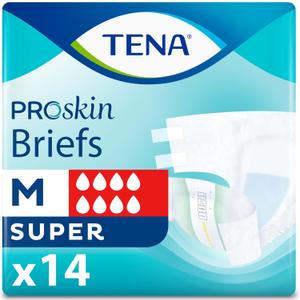 4 x TENA ProSkin Unisex Adult Diapers with Tabs, Maximum Absorbency, Medium, 14 Ct