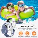 Waterproof Bracelet Compatible with AirTag for Kids (2 Pack), Protective Case GPS Tracker Holder for Child with Full Coverage Hidden Design, Soft Silicone Anti-Lost Wristband Cover for Toddler WBBW (White Black+Grey Blue White)