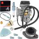 MOTO1988 Carburetor Carb & Intake Manifold Boot For YAMAHA 2007-2014 GRIZZLY 350 2004-2006 Bruin 350 2006-2009 Wolverine 350 Carb