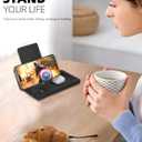 2 x Cell Phone Stand, Portable Phone Holder, Clear Phone Stand for Desk (Black (with Tray))