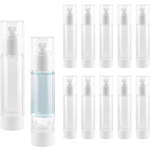 1.7 Oz 50ml Clear Airless Cosmetic Cream Pump Bottle Travel Size Dispenser Refillable Containers/Foundation Travel Pump Bottle for Shampoo (Pack of 20)