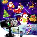 2025 Upgrade Brighter Christmas Projector Lights Outdoor with Remote Control Timers 2-in-1 Moving Patterns Landscape Lights,3D Ocean Wave Projection Light for Xmas Halloween Party Decorations