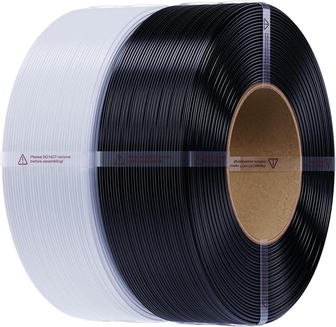 Creality 2kg Black & White PETG Filament Refill 1.75mm, 3D Printer Filament, Spool-Free for Bambu Lab Reusable Spools, High Precision 0.03mm, Odorless & Moistureproof